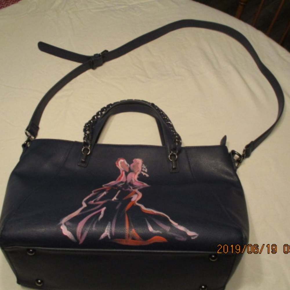 Hand-painted leather handbag
